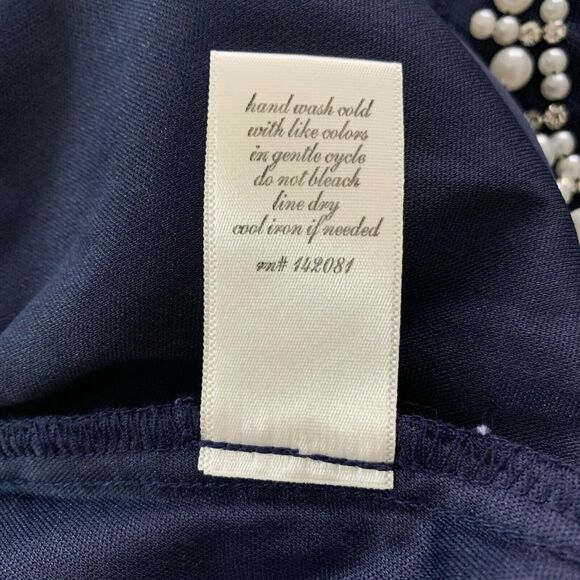 Blue Rain Womens Mini Dress Small Pearls Blue Beaded Lace Fit And Flare Halter - Picture 11 of 12